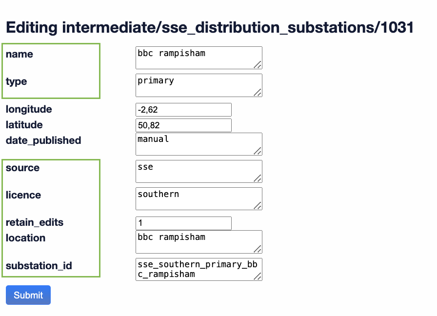 How to edit substation